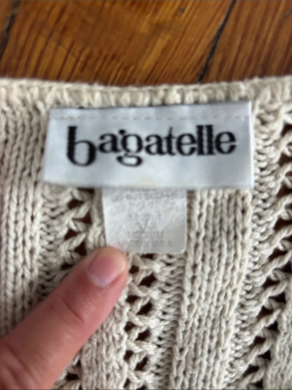 bagatelle Cream Crochet Button-Front Cardigan